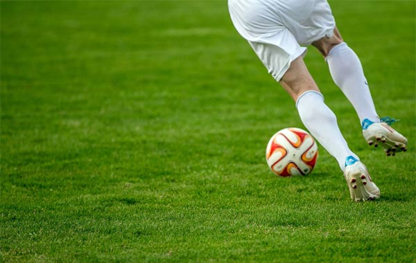 Divots of turf grass in the Frankfurt European Championship arena: Snapshot from the European Championship match between Denmark and England on 20.6.2024.